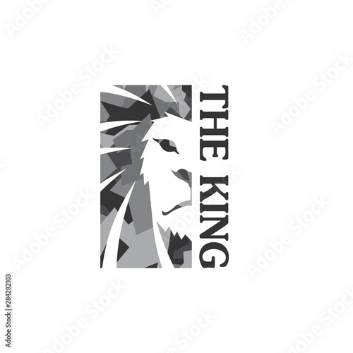 king lion endangered species logo sign vector