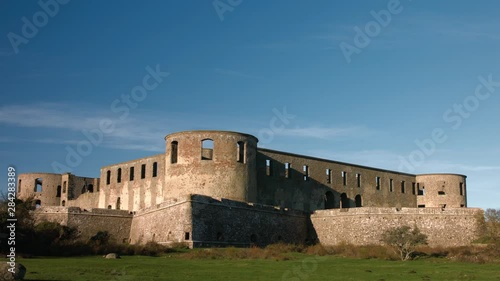 Borgholm Castle in the evening. photo