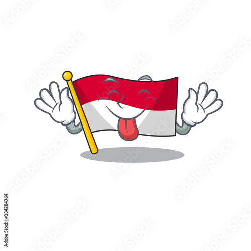 Tongue out flag indonesia isolated in the mascot