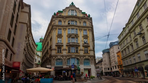 Timelapse view of a crossroad in the centre of Vienna (Austria) photo