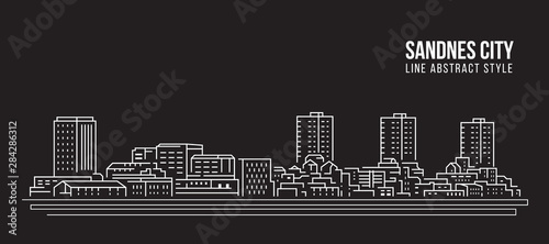 Cityscape Building Line art Vector Illustration design - Sandnes city #284286312