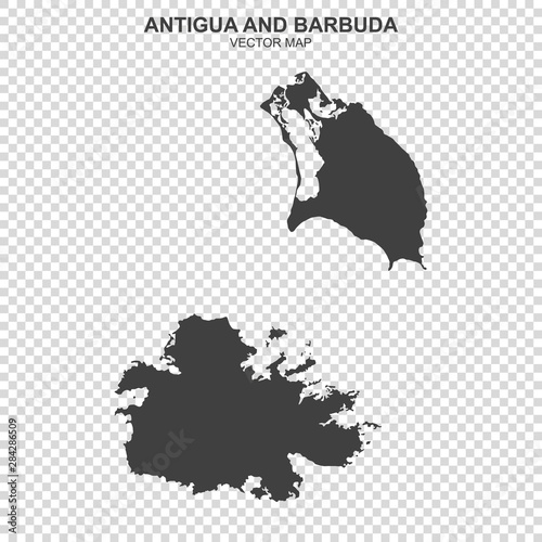 vector map of Antigua and Barbuda on transparent background
