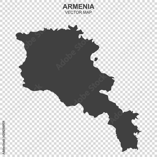 vector map of Armenia on transparent background