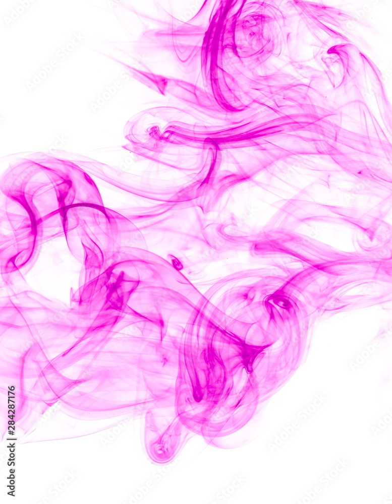 Purple smoke on white background