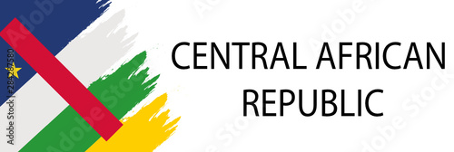 Country Flags -Central African Republic- Brush Strokes Painted Flag with White Background