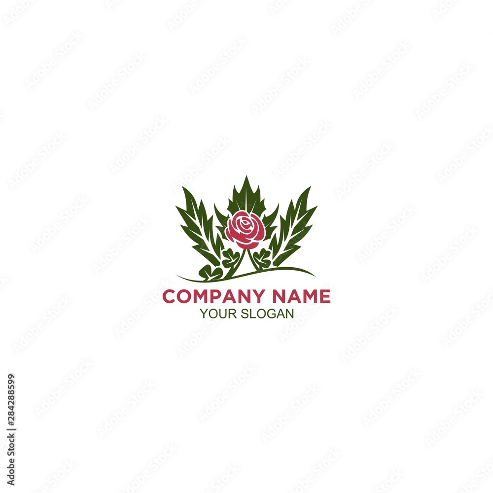 Rose shamrock and thistle Logo Design Vector