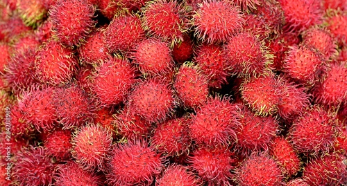 Healthy Fresh Red Rambutan Fruits background image