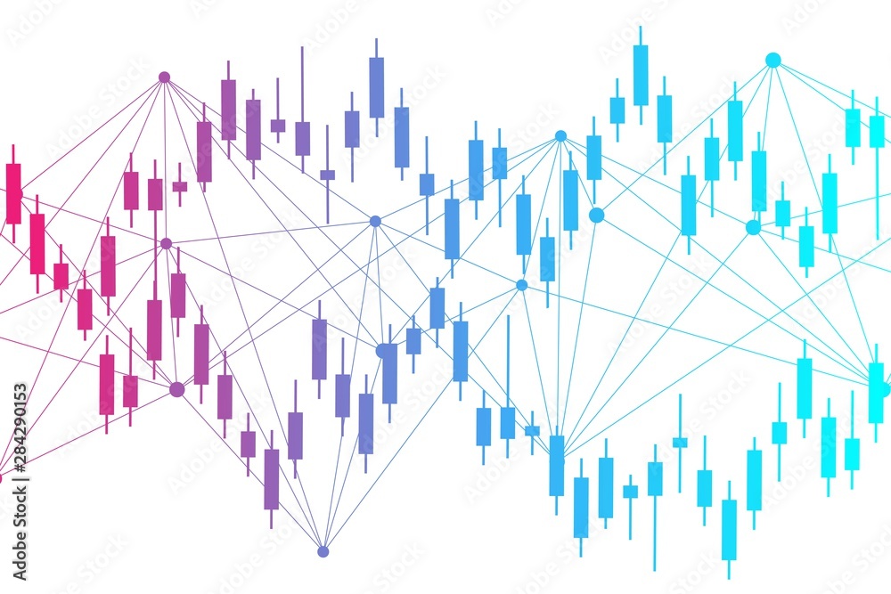 Obraz premium Stock market or forex trading graph. Chart in financial market vector illustration Abstract finance background.