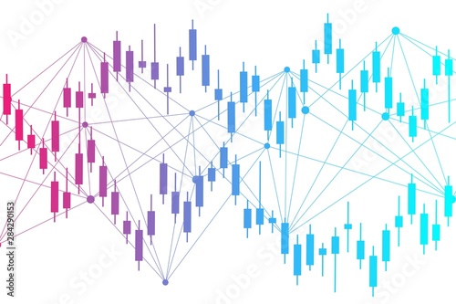 Stock market or forex trading graph. Chart in financial market vector illustration Abstract finance background.