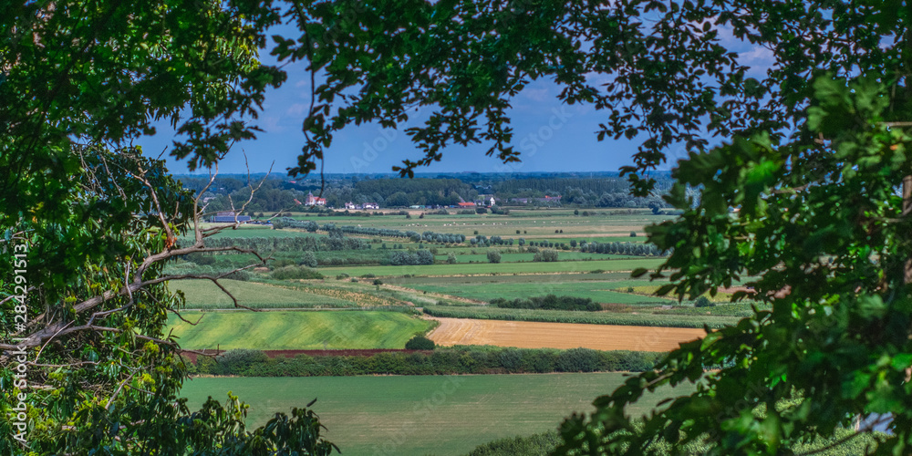 Dutch polder landscape seen from hill