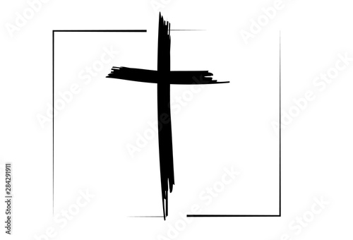 Hand drawn christian cross 