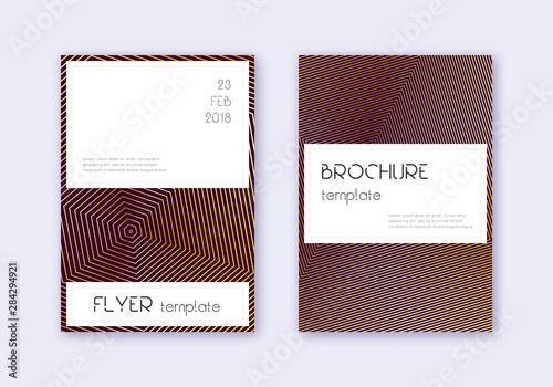 Stylish cover design template set. Gold abstract l