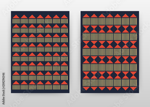 Red bisque seamless texture design for annual report, brochure, flyer, poster. Geometric seamless texture background vector illustration for leaflet, poster. Business abstract A4 brochure template.