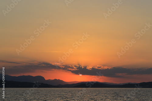 Beautiful sunset and sea view