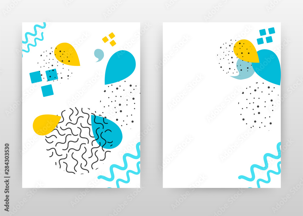 Blue orange elements on white design for annual report, brochure, flyer, poster. Abstract colorful background vector illustration for flyer, leaflet, poster. Business abstract A4 brochure template.