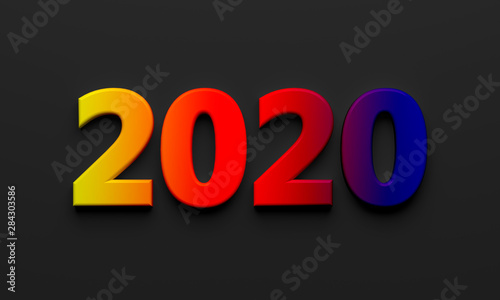 happy new year symbol 2020 - 3D Illustration