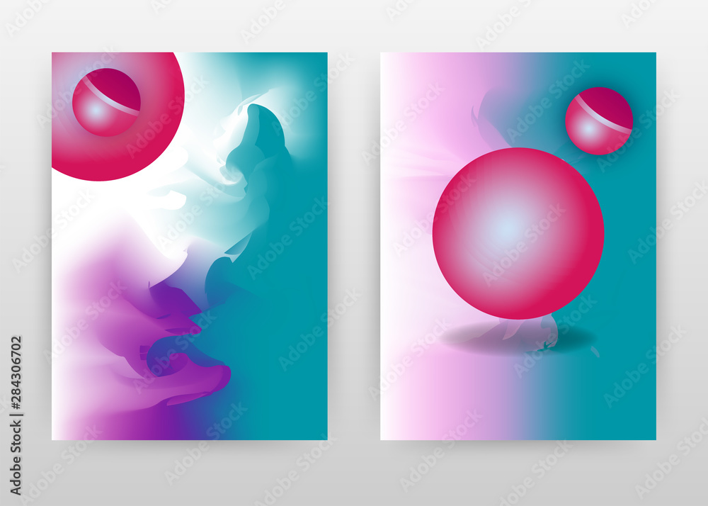Geometric red round 3d elements on cyan purple brushed design for annual report, brochure, flyer, poster. Brush background vector illustration for leaflet. Business abstract A4 brochure template. Geometric red round 3d elements on cyan purple brushed design for annual report, brochure, flyer, poster. Brush background vector illustration for leaflet. Business abstract A4 brochure template.