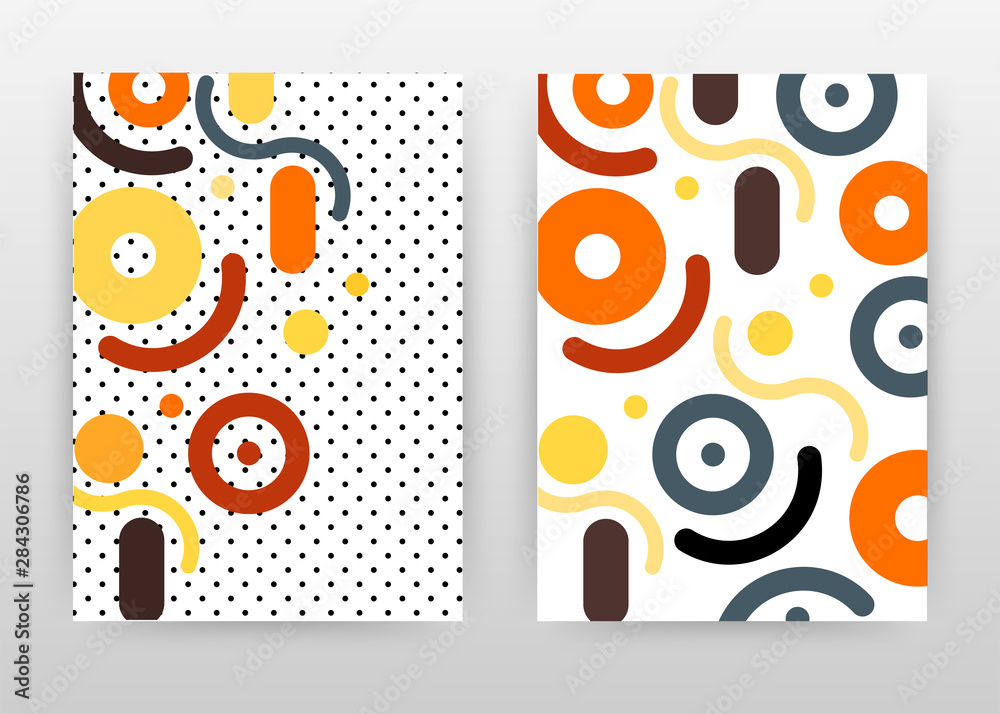 Colorful yellow orange red black dotted design for annual report, brochure, flyer, poster. Colorful abstract background vector illustration for flyer, leaflet, poster. abstract A4 brochure template.