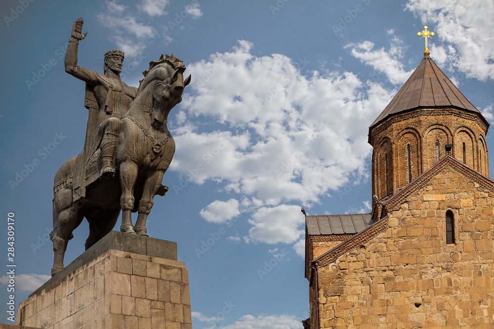 Monument to Vakhtang Gorgasali. Tbilisi, Georgia