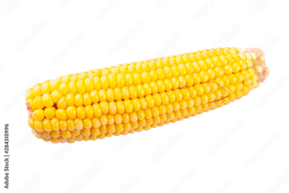 boiled sweet corn on a white background isolate boiled sweet corn on a white background isolate