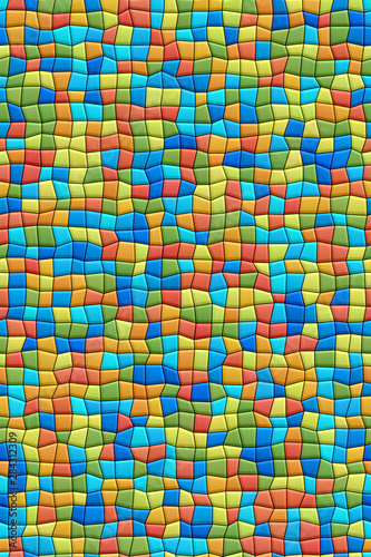 Repeatable pattern of uneven bright colorful rectangles