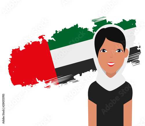 happy woman with patriotic national flag