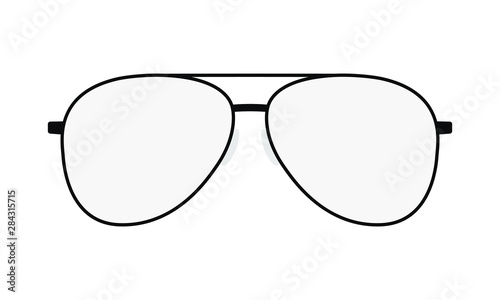 Glasses graphic icon. Eyeglasses sign isolated on white background. Spectacles symbol. Accessory pictogram in flat design. Vector illustration