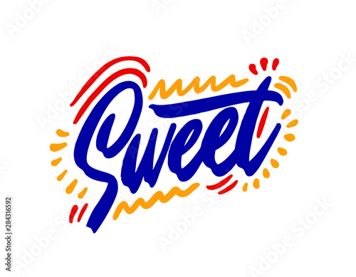 Sweet hand drawn illustration. Template for card banner and poster for bar menu and restaurant. Vector illustration