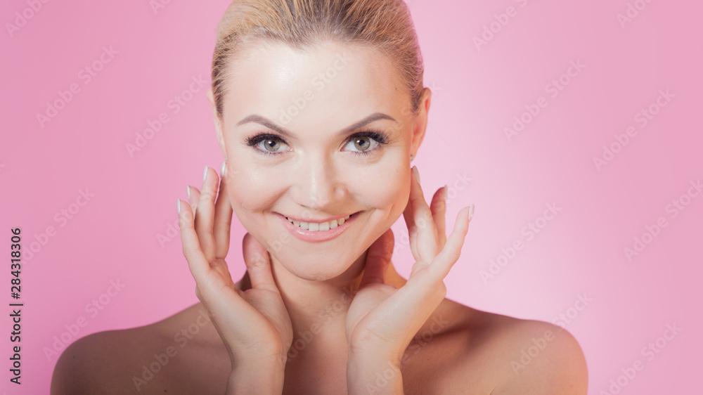Face care and skin care, health and beauty concept, copy space right Face care and skin care, health and beauty concept, copy space right