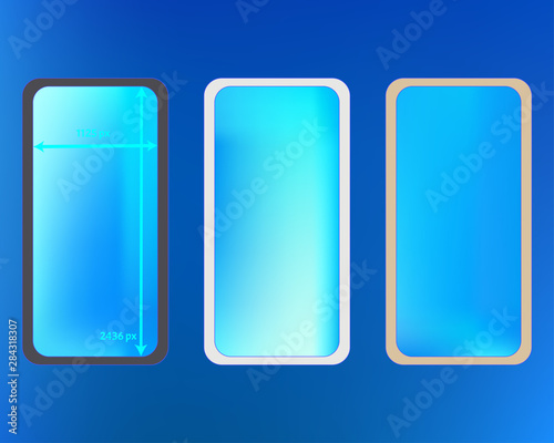 Mesh, azure colored phone backgrounds kit.