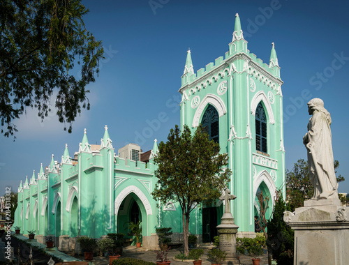 St. Michael portuguese colonial style church in macau city china photo