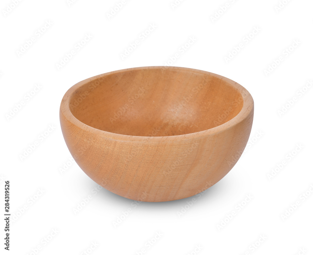 wooden bowl on white background. wooden bowl on white background.