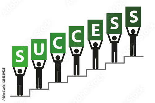 People on success stairs pictogram vector illustration EPS10