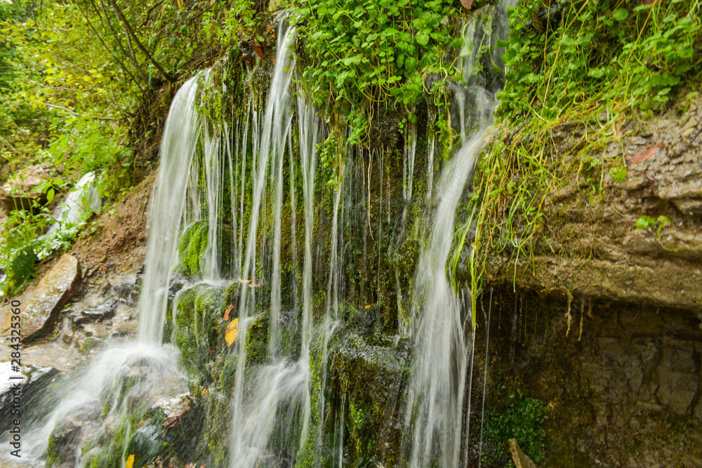 Beautiful cascade waterfall Slovenian keys, Russia
