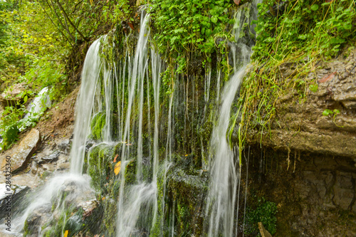 Beautiful cascade waterfall Slovenian keys  Russia