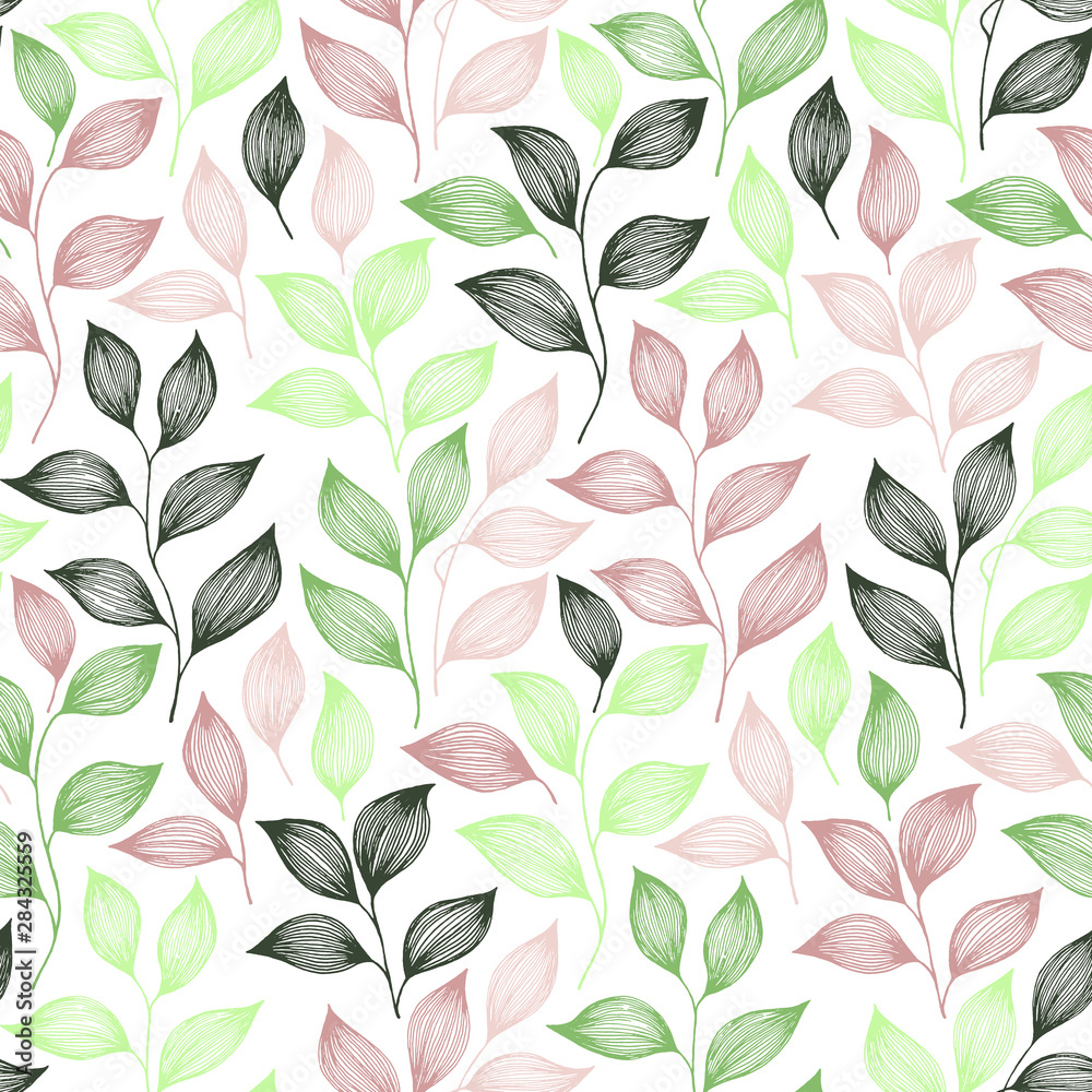 Wrapping tea leaves pattern seamless vector illustration. Wrapping tea leaves pattern seamless vector illustration.