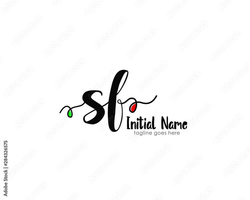S F SF Initial brush color logo template vetor S F SF Initial brush color logo template vetor