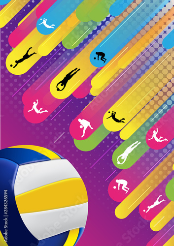 Volleyball sport design abstract background.