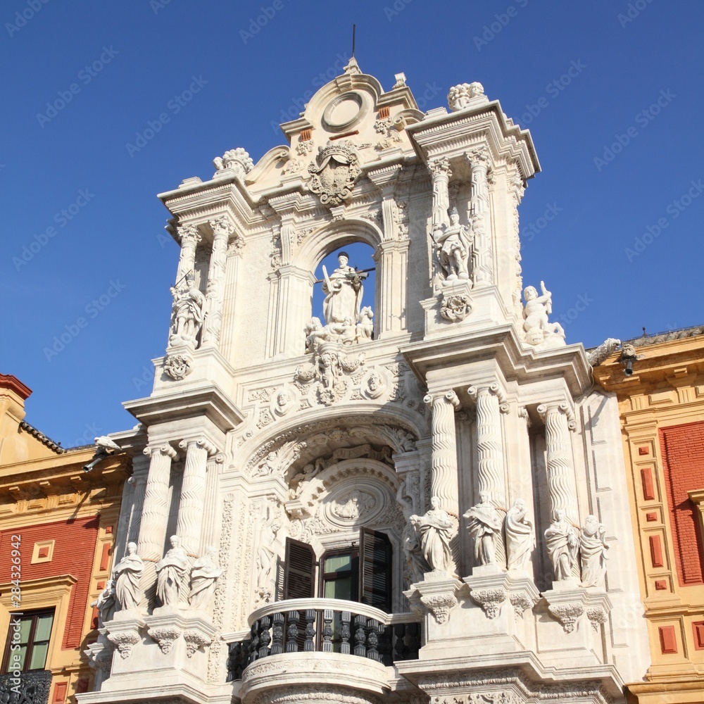 Seville Palace of St Telmo. Landmark city of Andalusia.