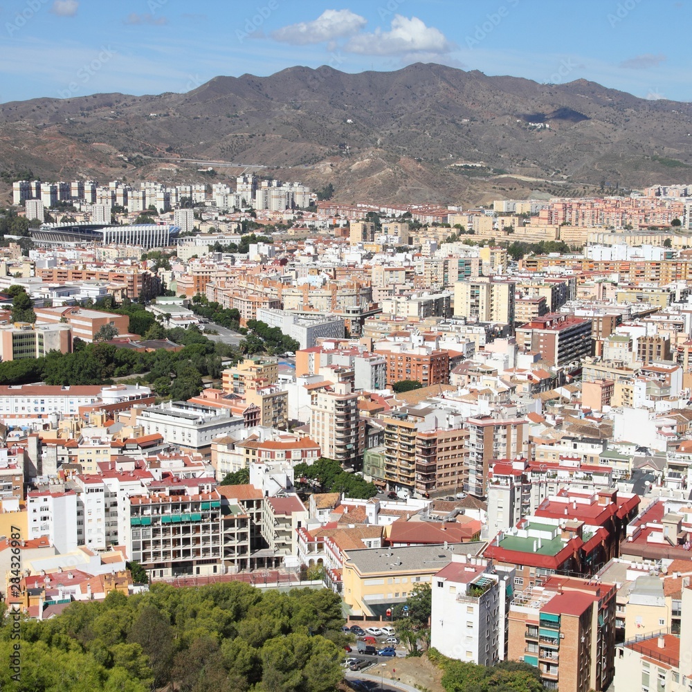 Malaga city in Spain. Landmark city of Andalusia.