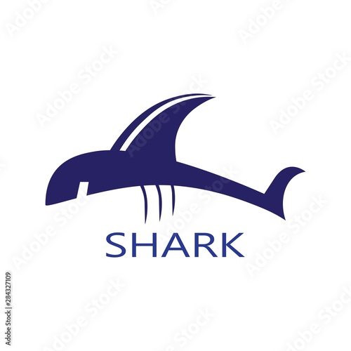 blue shark logo vector