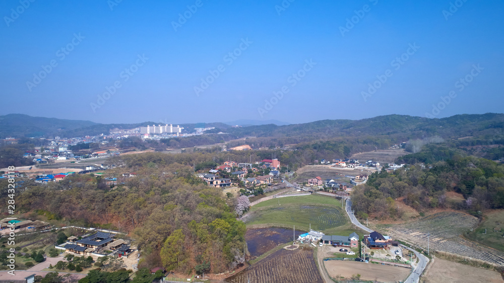 Landscape of Rural Village in Yeoju-si, Korea.
