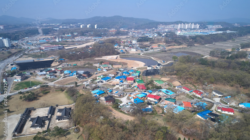 Landscape of Rural Village in Yeoju-si, Korea.