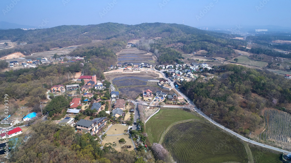 Fototapeta premium Landscape of Rural Village in Yeoju-si, Korea.