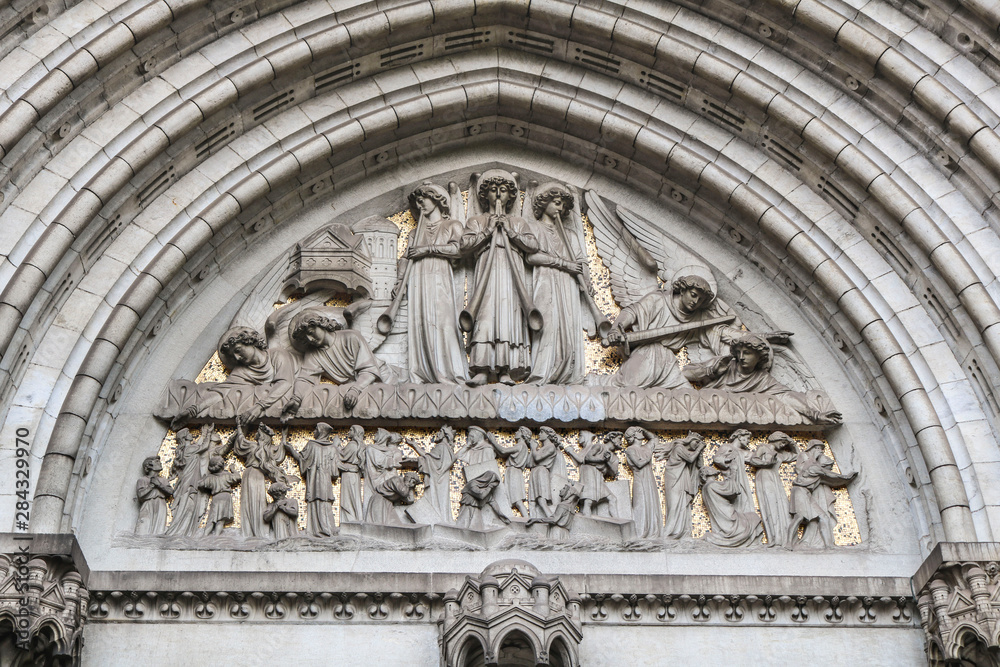 Saint Fin Barre's Cathedral is cathedral in the city of Cork, Ireland. Tympanum: The Last Judgement.