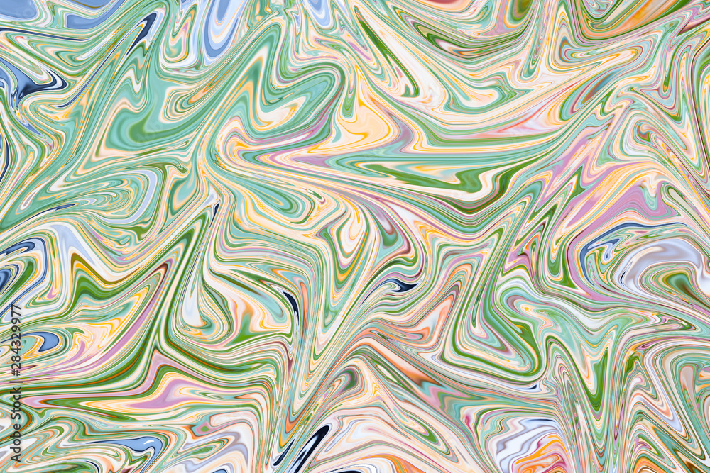 Pink, mint and green marbling pattern.