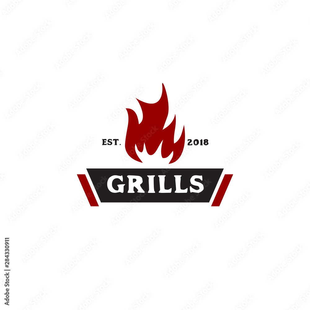Grills restaurant logo design vector template Grills restaurant logo design vector template