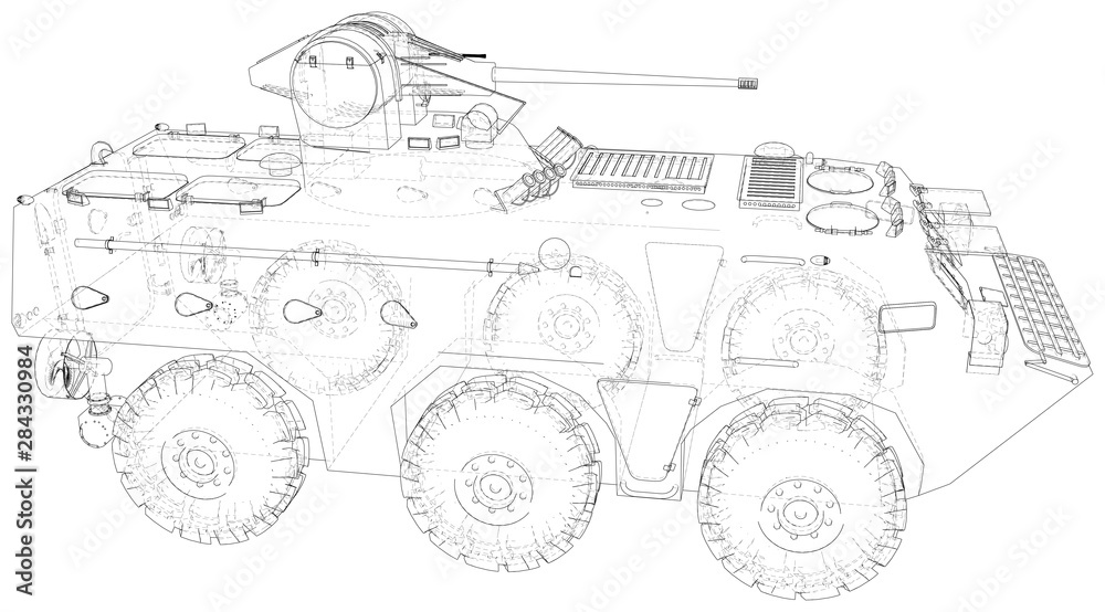 Military vehicle. EPS10 format. Vector created of 3d.
