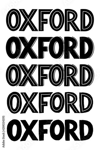 Oxford city sans serif logo or typography for a postcard, poster or other