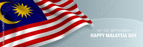 Happy Malaysia day vector banner, greeting card